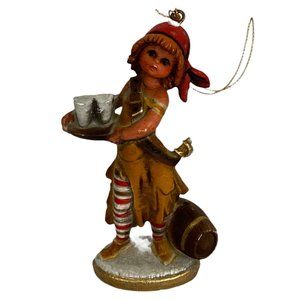 Vintage Plastic Child Pirate Christmas Ornaments Hong Kong Pirate Tavern 2.5 in